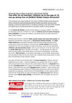 PR-Text SkiWelt FamilySkiWeeks