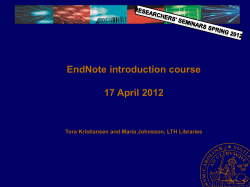 Create a reference in EndNote