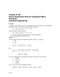 Gauss Quadrature Rule for Integration