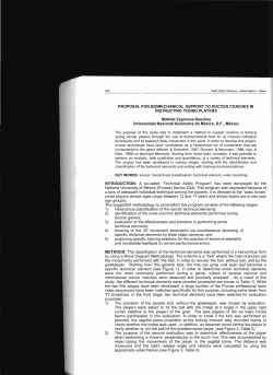 PROPOSAL FOR BIOMECHANICAL SUPPORT TO SOCCER