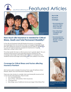 How much Life Insurance is needed for Critical Illness, Death and