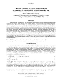 Thermal excitation of d band electrons in Au