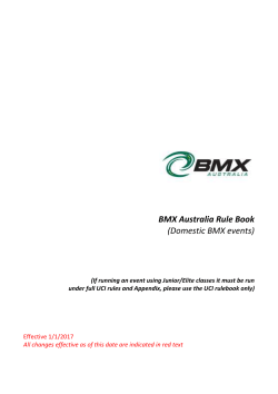 BMX Australia Rule Book (Domestic BMX events)