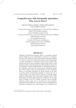 Competitiveness with Sustainable Agriculture: Win, Lose or Draw?