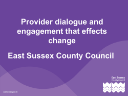 East Sussex - strengthening provider engagement (ppt