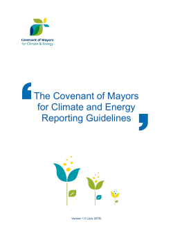 The Covenant of Mayors for Climate and Energy Reporting Guidelines