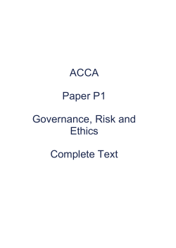 ACCA Paper P1 Governance, Risk and Ethics Complete Text
