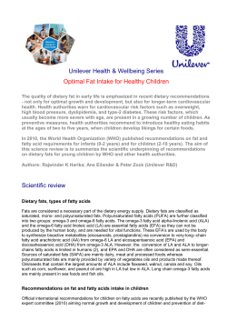 Optimal Fat Intake for Healthy Children