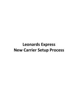Leonards Express New Carrier Setup Process