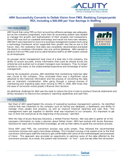 ARH Successfully Converts to Deltek Vision from FMS, Realizing