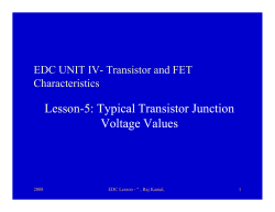 Lesson-5: Typical Transistor Junction Voltage Values