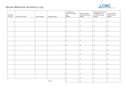 Stored Materials Summary Log