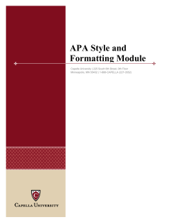 APA Style and Formatting Module