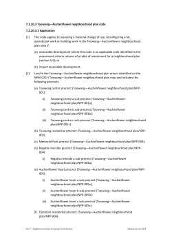 Toowong - Auchenflower neighbourhood plan