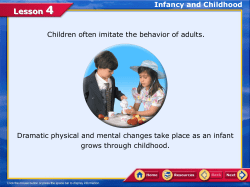 Infancy and Childhood Lesson 4