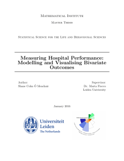 Measuring Hospital Performance: Modelling and Visualising