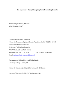 A population perspective to cognitive ageing and - HAL