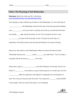 Ash Wednesday Worksheet