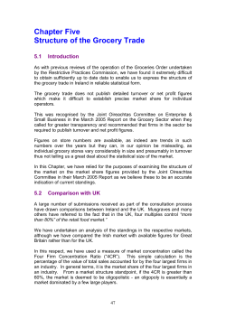 Chapter Five: Structure of the Irish Grocery Trade