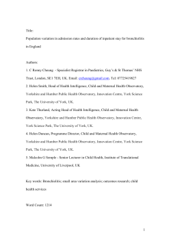 Title: Population variation in admission rates and duration of