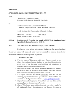 Sprinkler Set (27.1.2012) - Agriculture Department, Haryana