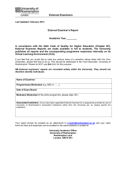 External examiner report(s) template
