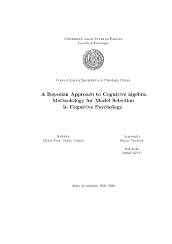 A Bayesian Approach to Cognitive algebra. Methodology for Model