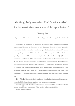 On the globally convexized filled function method for box