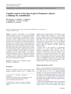 Cognitive aspects of freezing of gait in Parkinson`s disease