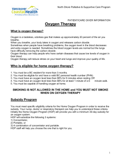 Oxygen Therapy - Coastal Palliative Care