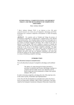 Government Policy and the Development of Competitive Industries