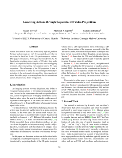 Localizing Actions through Sequential 2D Video Projections