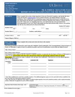 Ph. D. Form II - UCI