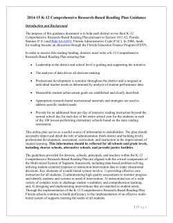 2014-15 K-12 District Reading Plan Guidance