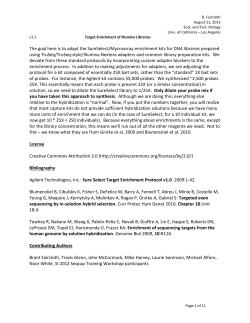 B. Faircloth August 21, 2013 Ecol. and Evol. Biology Univ. of