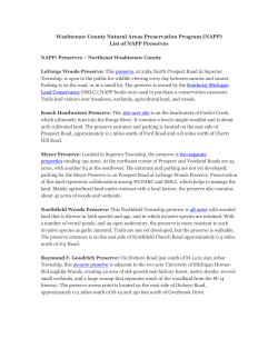 NAPP: Preserves &ndash; Northeast Washtenaw County