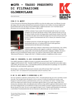 eGFR &ndash; TASSO PRESUNTO DI FILTRAZIONE GLOMERULARE