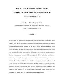 application of bayesian models with markov chain monte carlo