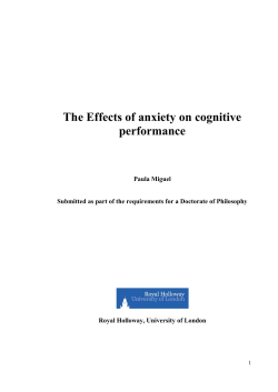 Effects of Anxiety on cognitive performance