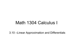 Math 2304 Calculus III