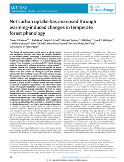 Net carbon uptake has increased through warming