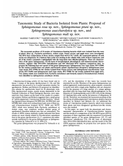 Taxonomic Study of Bacteria Isolated from Plants: Proposal of