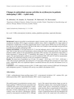 Changes in antioxidant enzyme activities in erythrocytes in patients