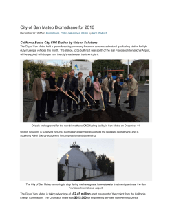 City of San Mateo Biomethane for 2016