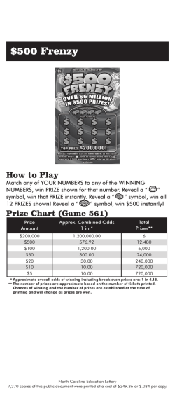 $500 Frenzy - NC Education Lottery