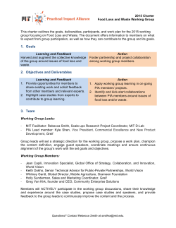 1. Goals 2. Objectives and Deliverables 3. Team