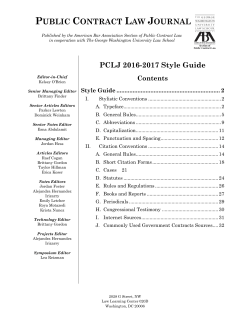 Style Guide - Public Contract Law Journal