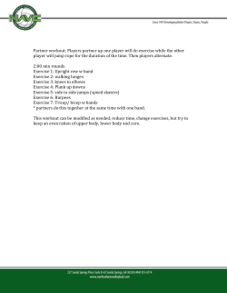 Partner workout: Players partner up one player will do exercise