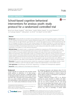 School-based cognitive behavioral interventions for
