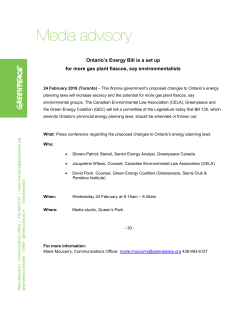 Ontario`s Energy Bill is a set up for more gas plant